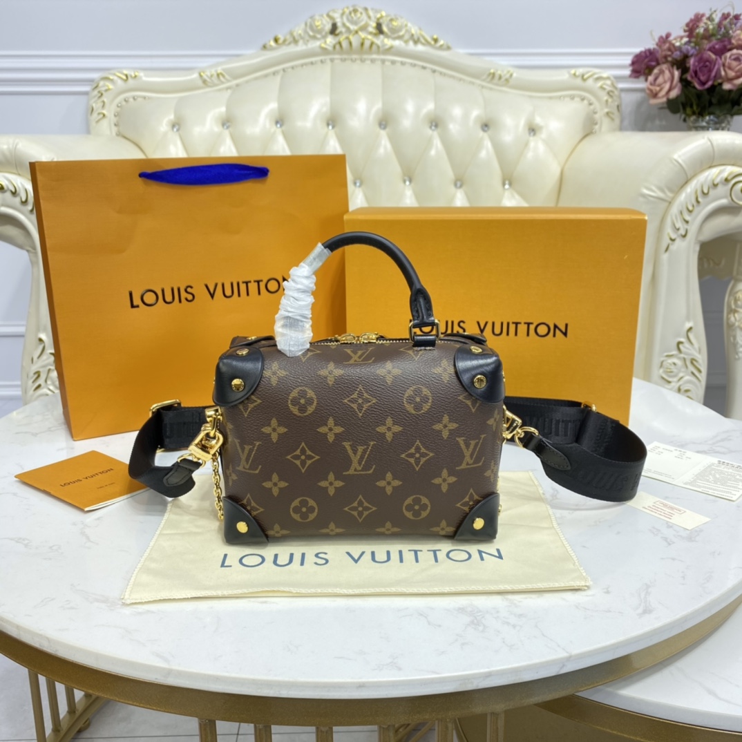 Louis Vuitton PETITE MALLE SOUPLE Handbag Monogram M45571 Black